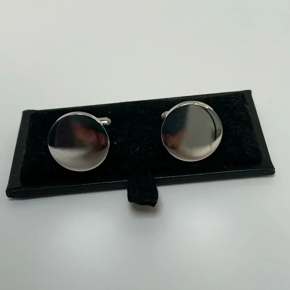 Silver Cuff Links Cufflinks Circles New in Package